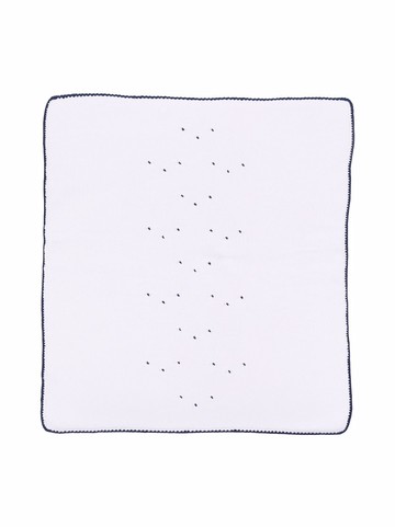 Little Bear - contrast-trim embroidered blanket - kids - Cotton - One Size - White