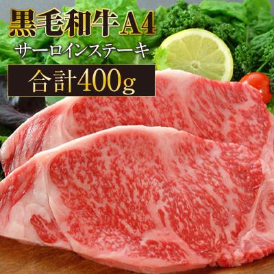 ふるさと納税 鹿屋市 鹿児島産 黒毛和牛 A4等級 サーロインステーキ  2枚入 合計400g