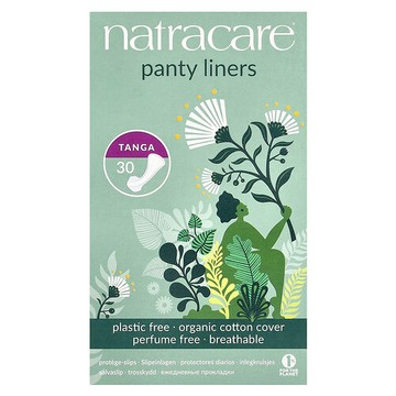 Natracare, 衛生護墊，有機棉套，T 型，30 片