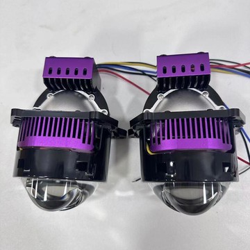 汽車新款 led大燈 雙光LED透鏡燈 強光矩陣大燈 85w 一體激光大燈 改裝 外置海拉燈