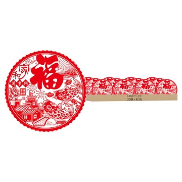 FANCY LIFE 福字靜電貼 家和萬事興  紅色  33.5 x 33.5cm