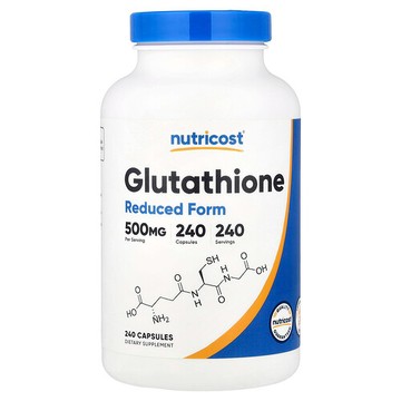 Nutricost, 谷胱甘肽，500 毫克，240 粒膠囊