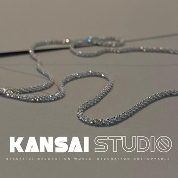 KANSAI新款波光粼粼閃光素鏈裸鏈簡約個性小眾輕奢氣質女項鍊配飾