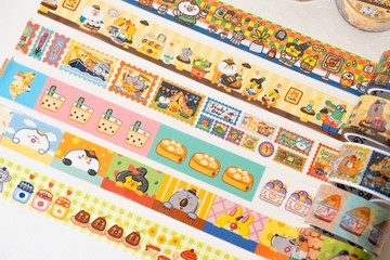 2cm紙膠帶(共6款)甜點/郵票/咖啡/手帳/台灣小吃