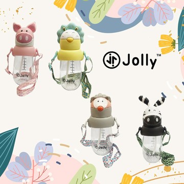 英國 Jolly 可愛動物造型水杯 水壺 揹帶 兒童水壺 490ml（多款可選）