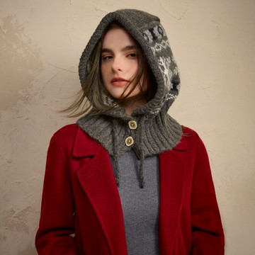 SO NICE 復古緹花巴拉克拉針織帽