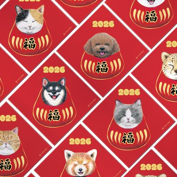 【多款可選】2026達摩不倒翁造型_動物春聯1入/紅包春聯/方斗