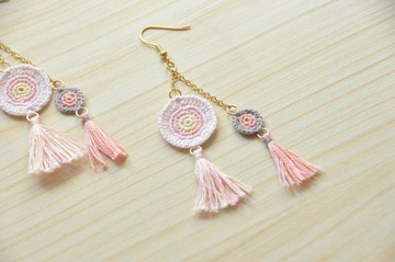 armei《訂製》『幸福年輪』 捕夢網 耳環『Blessed A.Ring』Pastel Dream Catcher Earring