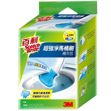 3M百利 可拋式馬桶刷補充包(5入)【愛買】