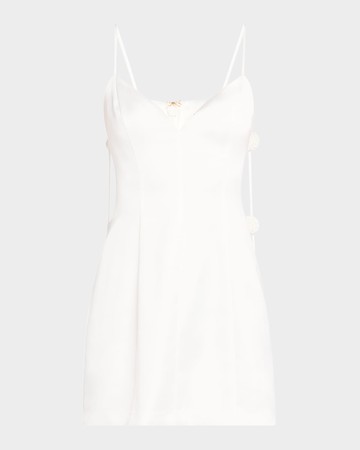 Cynthia Satin Rosette Mini Dress