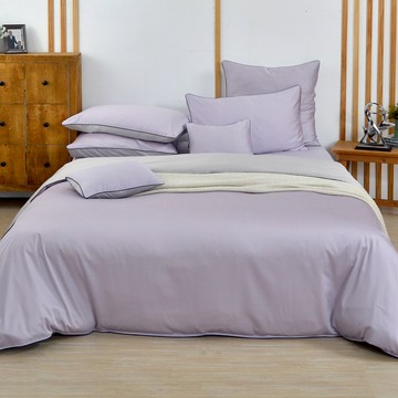 義大利La Belle《織光雙韻-丁香紫》加大天絲棉雙色滾邊