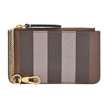 BURBERRY 巴寶莉  經典格紋零錢鑰匙包(深樺木棕)