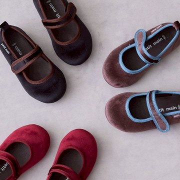 petit main 品牌旗艦店 單帶絲絨鞋 【日本直接出貨】