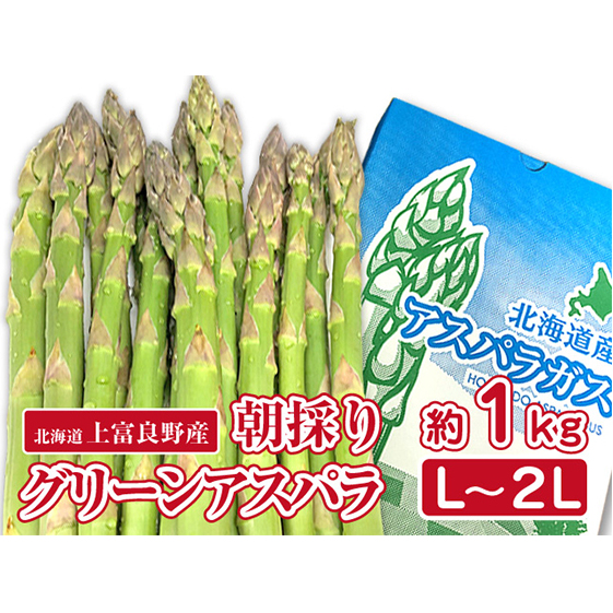 アスパラ 専門農家の特選グリーンアスパラ 1kg（L～2L）アスパラガス 原農園 あすぱら 野菜 北海道 上富良野町 令和6年発送