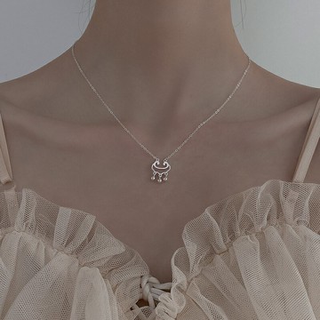 925純銀祥云鎖項鏈女2021年新款潮長命鎖ins冷淡風鎖骨鏈頸鏈2022