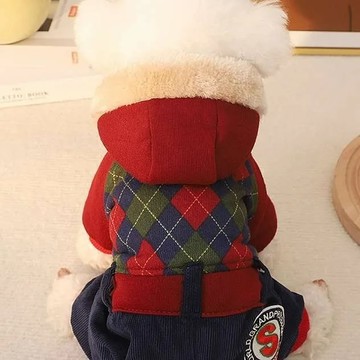 寵物衣服 加厚加暖狗狗服飾 泰迪四腳棉衣 比熊博美衣服 寵物秋冬裝 貓咪衣服 寵物服飾【不二雜貨】