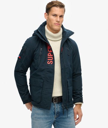 Superdry Men's Men's Ultimate SD Windcheater Jacket Navy / Eclipse Navy/bold Orange - Size: Xxl