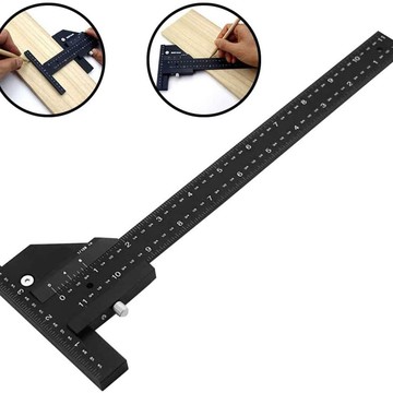 木工劃線尺鋁合金T型畫線器深度遊標測量尺多用途DIY木工工具卡尺{鑫弘-工葉電器}可開發票