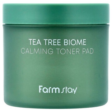 Farmstay, 茶樹生物群系舒緩爽膚水化妝棉，4.73 液量盎司（140 毫升）