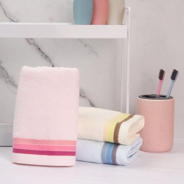 利工民毛巾3條裝純棉成人柔軟洗臉洗澡家用吸水不易掉毛全棉男女