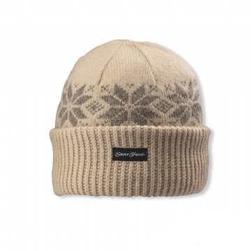 SNOWTRAVEL 3M防風透氣保暖羊毛帽(雪花摺邊) (卡其)[STAR018b-KHA]