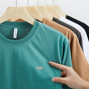 漢斯卡短袖T恤男2022年夏季潮牌港風ins百搭休閑寬松純色半袖上衣