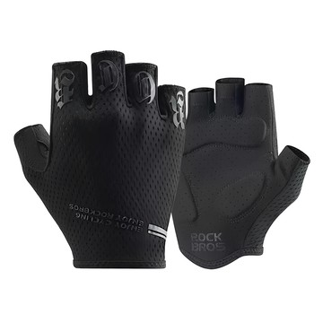 ROCKBROS 洛克兄弟 自行車吸震防滑運動半指手套 S360  M  黑色  1組