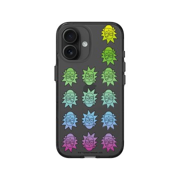 iPhone 16 Clear (相機按鈕) 酷墨灰 - 瑞克和莫蒂 Rick and Morty - 漸變瑞克