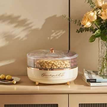 新輕奢果盤 抖音密封收納盒堅果乾果家用客廳糖果零食盒 雙11全館免運