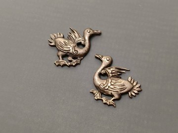 吉祥鴨獸老銀件 – 古董老銀帽飾 / 帽花 - 純古董SA-032