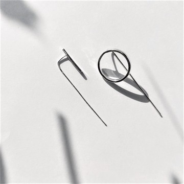 │簡約│幾何IO • 輕耳飾 • 純銀耳環 • 設計師原創