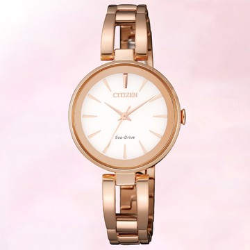 CITIZEN星辰 LADYS系列 光動能氣質簡約腕錶 28mm/EM0639-81A