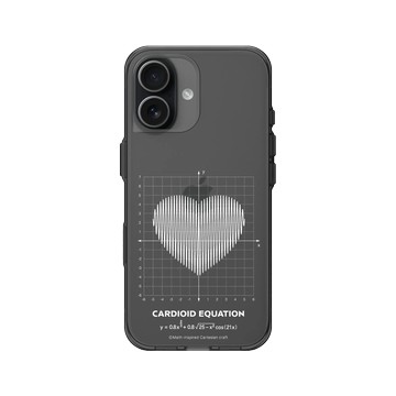 iPhone 17 Clear (相機按鈕) 酷墨灰 - Valentine's Day Collection - 愛的方程式：心跳（白）