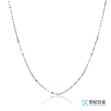 【世紀白金】 Pt950鉑金項鍊-蝴蝶＋圓桶鑽石刻花