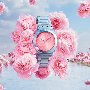 Swatch Irony 金屬系列手錶 PETAL CHARM 山茶花 (33mm) 手鍊手錶 女錶 瑞士錶 錶