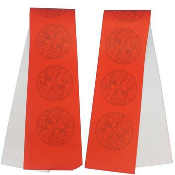 鳳尾七言圖騰春聯紅紙 DIY空白春聯紙 門聯 15.8cm x 108cm/一捲3張入(定20)【APP滿額下單4%點數(單一帳號最高1000點)】7/31止