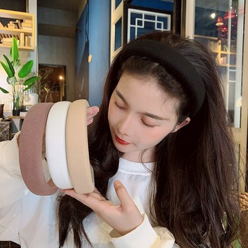 韓式奶咖色海綿發箍發卡寬邊洗臉網紅ins少女純色氣質高顱頂頭箍