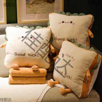 抱枕被子兩用新款辦公室暖手午睡枕頭車用睡覺女生珊瑚絨