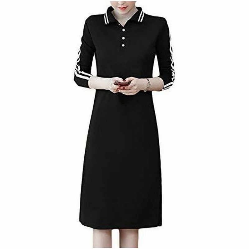Shuming ポロワンピース レディース 長袖 Tシャツ ワンピース ロング丈 ポロシャツ ゴルフウェア おしゃれ チュ 通販 Lineポイント最大0 5 Get Lineショッピング