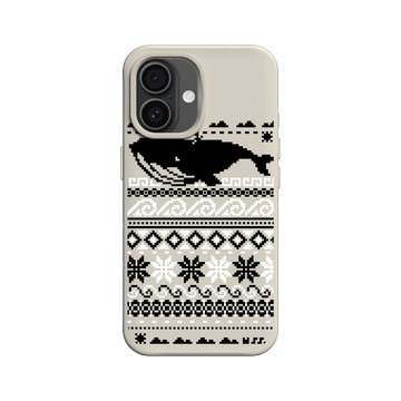 iPhone 16 SolidX 貝殼灰 - 花生騷 WasangShow - 五原素海洋經典圖騰