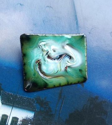 Vintage Jewelry 西洋古董飾品 Copper  立體油畫 抽象  別針