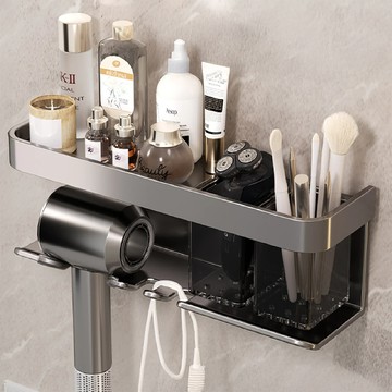 壁掛式吹風機置物架  灰色  1個