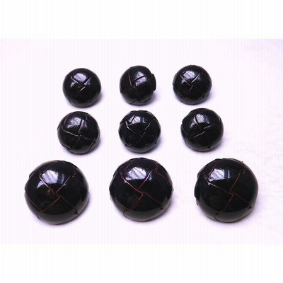 本皮革ボタン 洗練されたツヤ有 高級な金属足 濃茶色 15mm6個 21mm3個 ジャケット1着分 100Ｍ-3