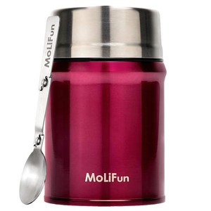 MoliFun魔力坊 316不鏽鋼輕量真空保鮮保溫悶燒罐/悶燒杯800ml 玫瑰紅