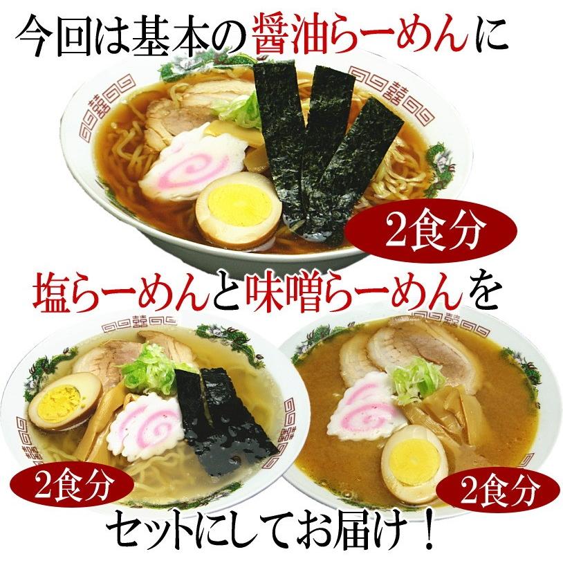 らーめん　セット　山形　酒田　ご当地　３種　合計６食セット スープ付