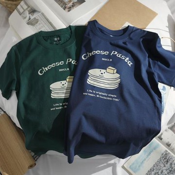 港風潮牌印花t恤男短袖夏季寬松復古原宿風bf純棉情侶半袖潮男女