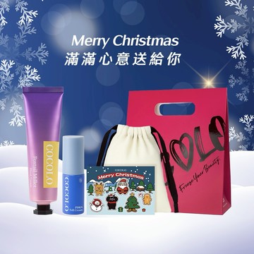 [快速出貨]【COCOLO】 聖誕快樂！雪松狐尾呼嚕潤手霜30ml+PDRN拋光霜10ml 禮袋  (寵物友善護手霜)