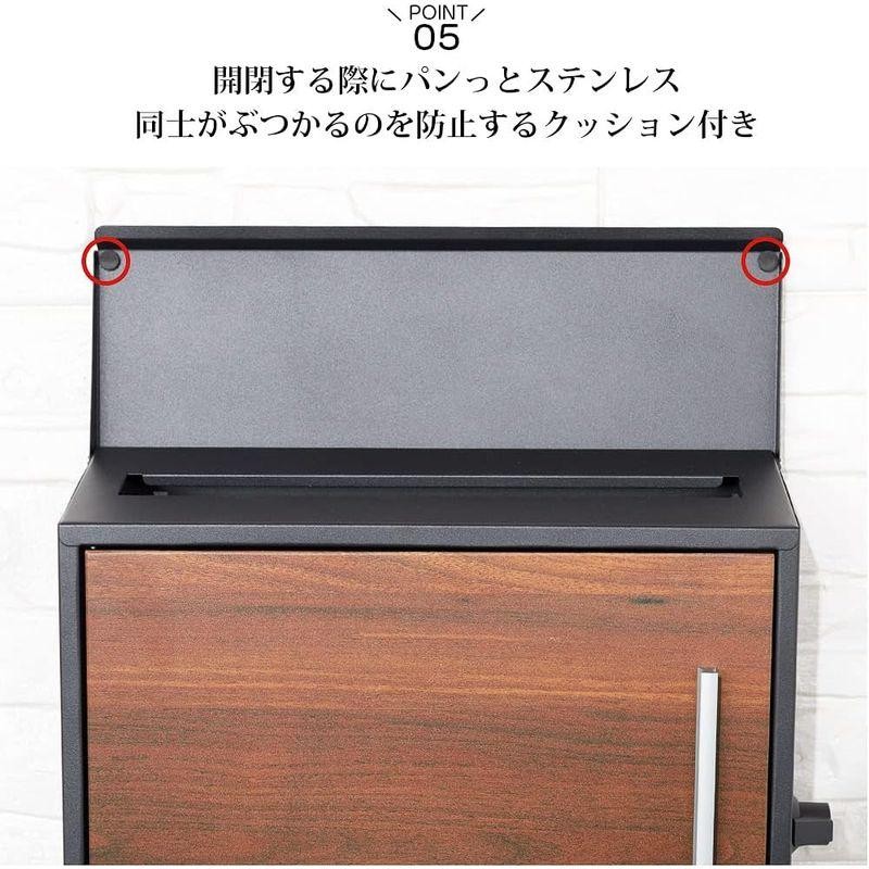 50%OFF! ポスト 郵便ポスト 壁掛け 壁付け 鍵付き 木目調 大型 北欧 縦 ...