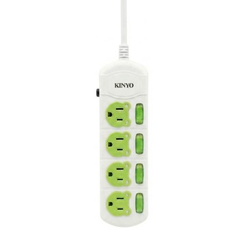 Kinyo 彩色小熊安全延長線 4孔 CG344-9B  1入  2.7m