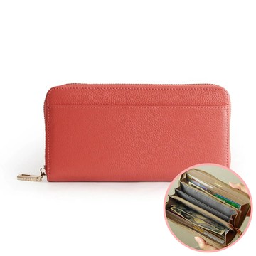 日本 LIZDAYS - [樂天No.1] 超強收納防盜設計長夾-橘紅 (20x10.5cm)